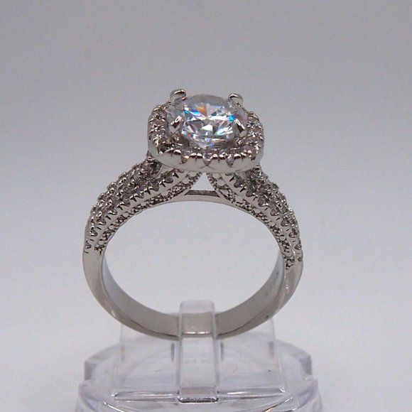Ladies 2.50ctw Halo Bridal Diamond Ring, 18K White Gold - Picture 6 of 15
